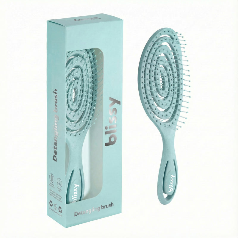 Blissy Blue Blissy Detangling Brush โ 22 Momme Mulberry Silk, 100% Silk
