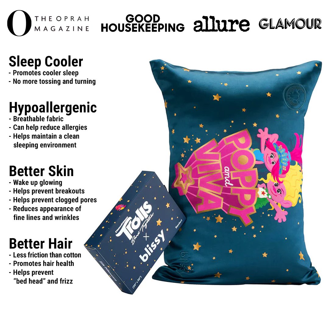 Trolls Mulberry Silk Pillowcase – Blissy Standard