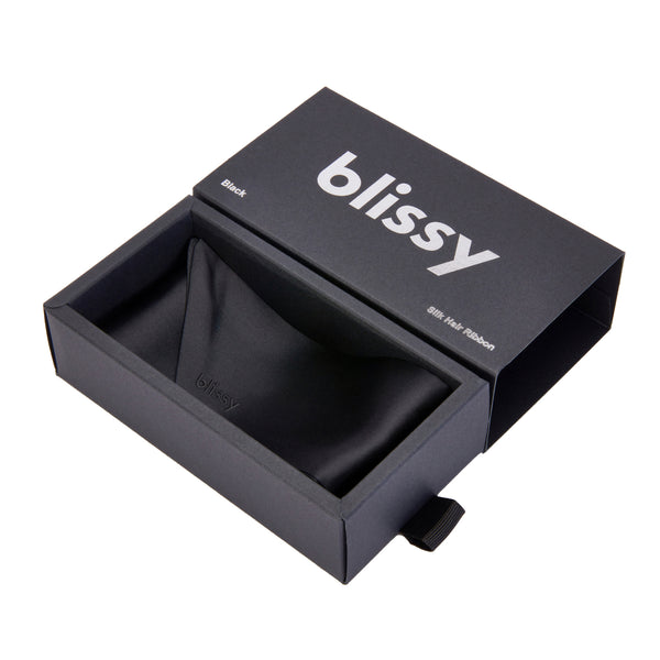 Blissy Black Blissy Hair Ribbon – 22 Momme Mulberry Silk, 100% Silk
