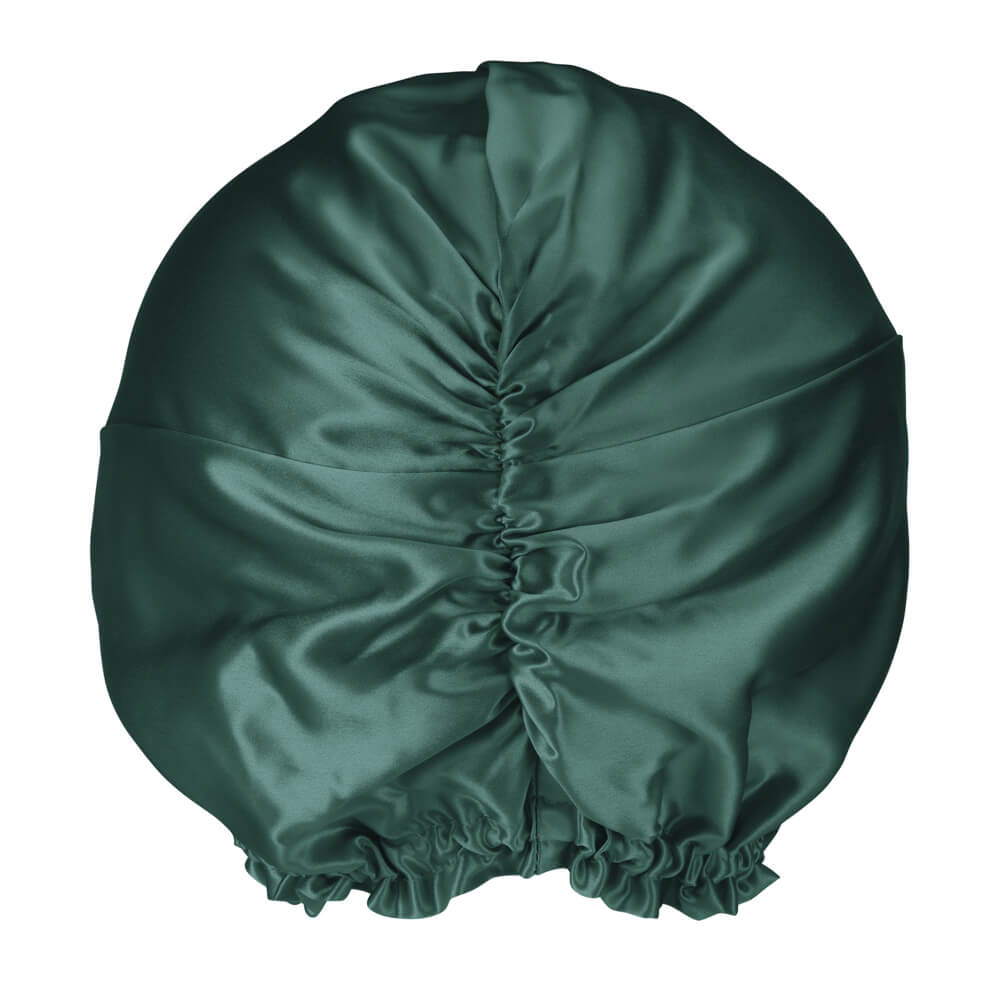 Emerald Blissy Bonnet Close-Up – Blissy 22 Momme Silk