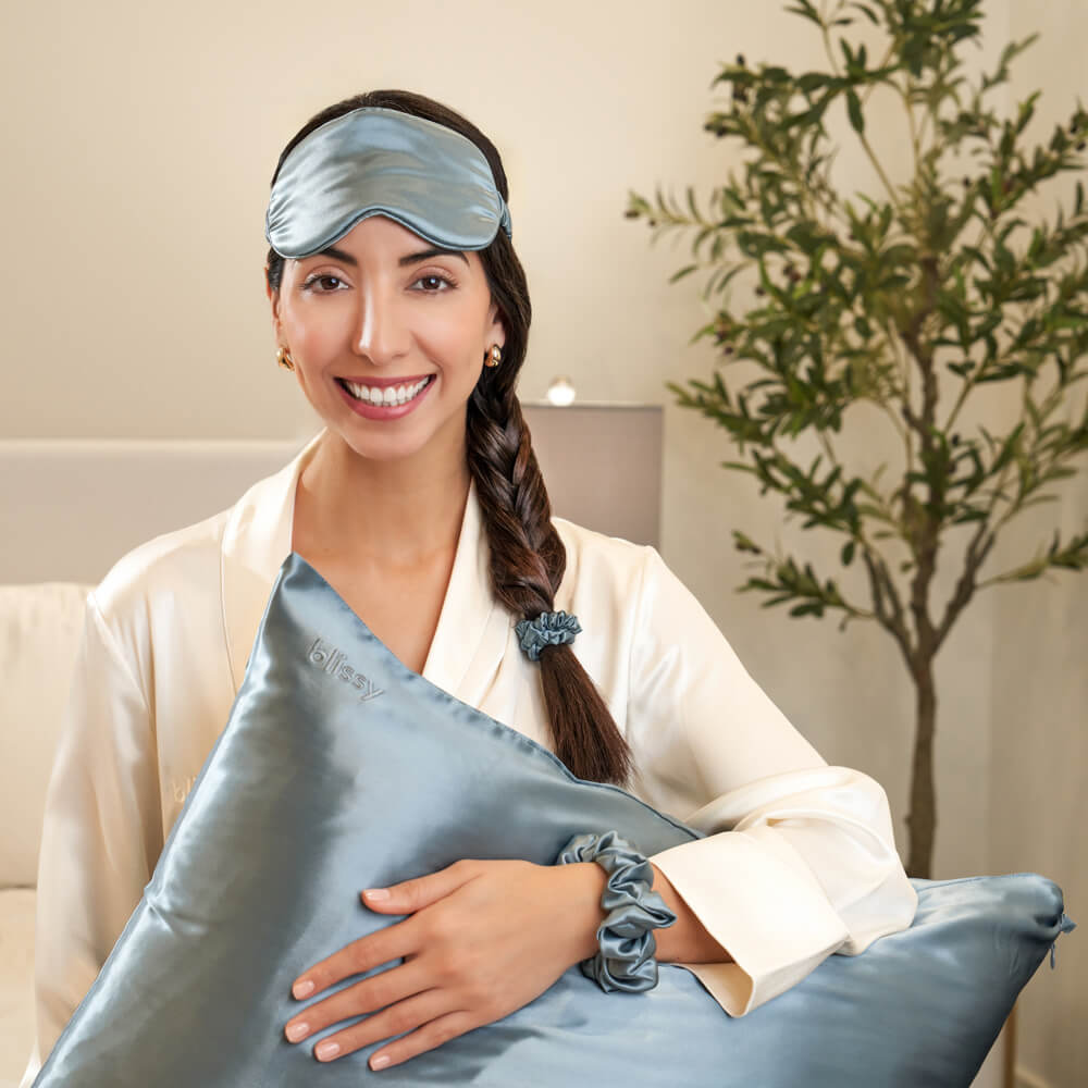 Ash Blue Mulberry Silk Blissy Dream Set – Blissy King