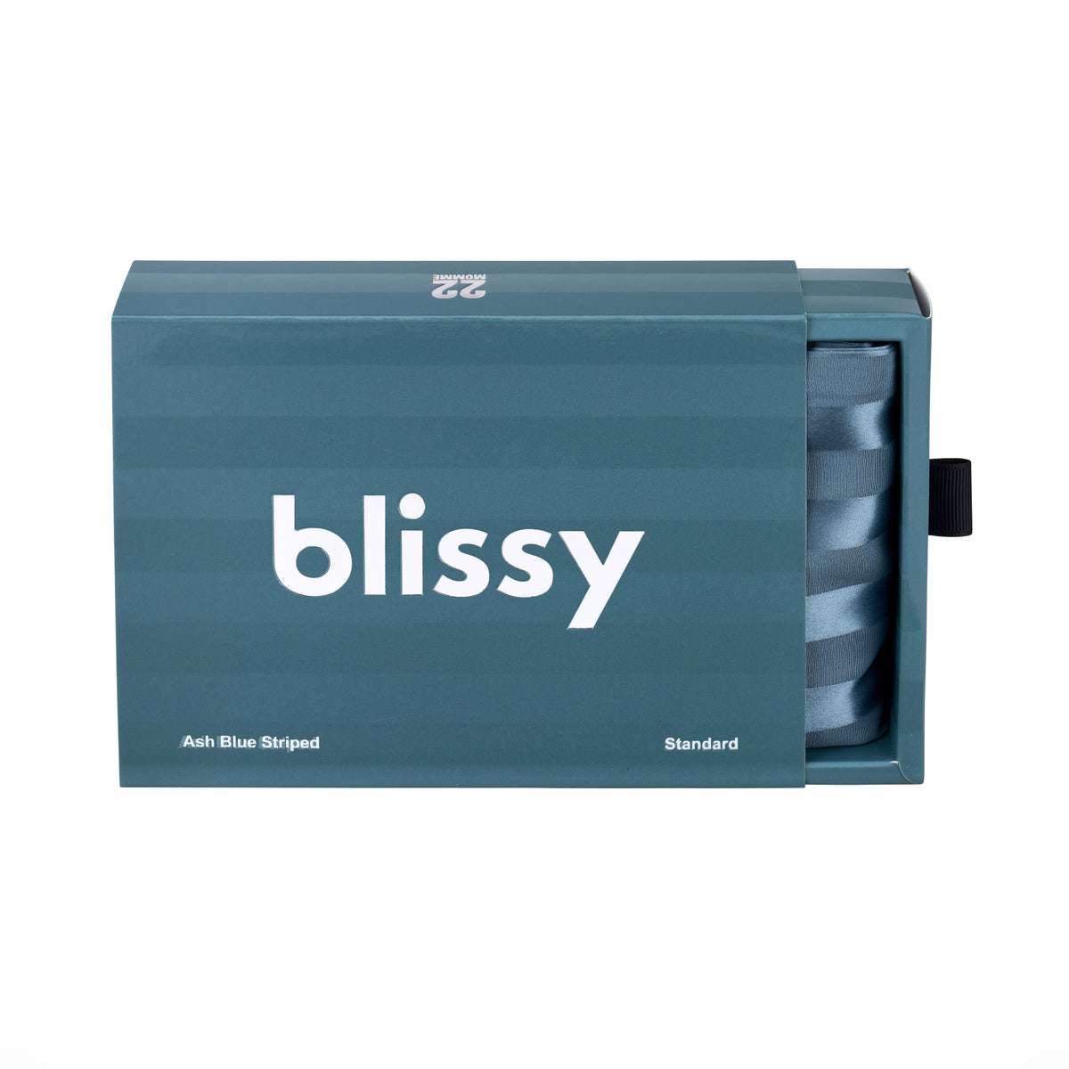 Blissy Mulberry Silk Pillowcase – Ash Blue Striped King