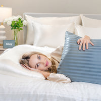 Pillowcase - Ash Blue Striped - Standard