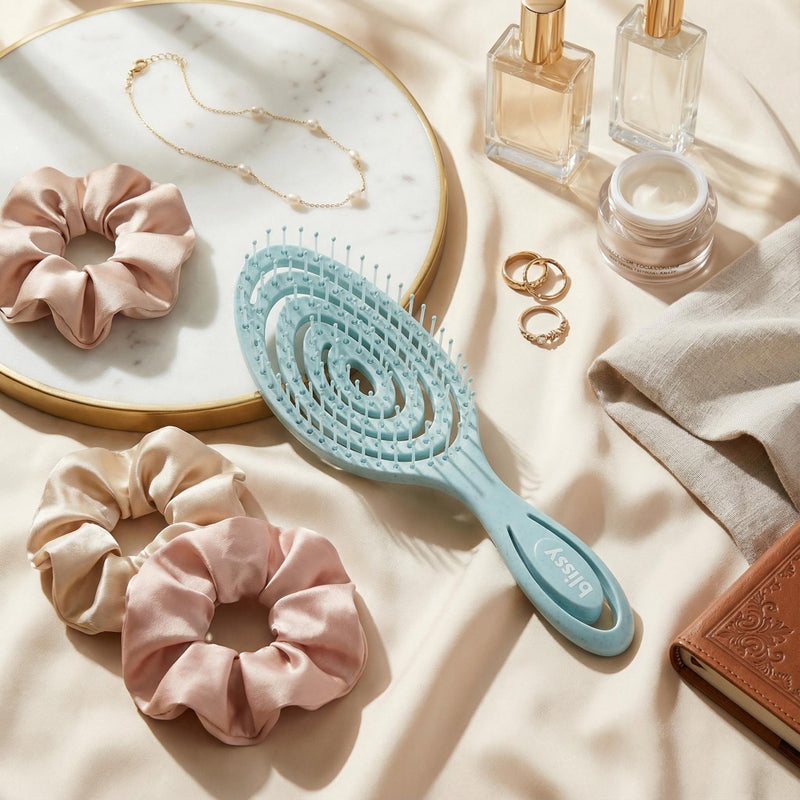 Blue Blissy Detangling Brush – Blissy Premium Silk