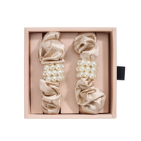 Blissy Petite Pearl Scrunchies - Champagne