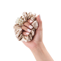 Blissy Petite Pearl Scrunchies - Champagne