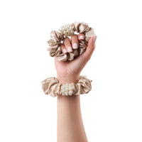 Blissy Petite Pearl Scrunchies - Champagne