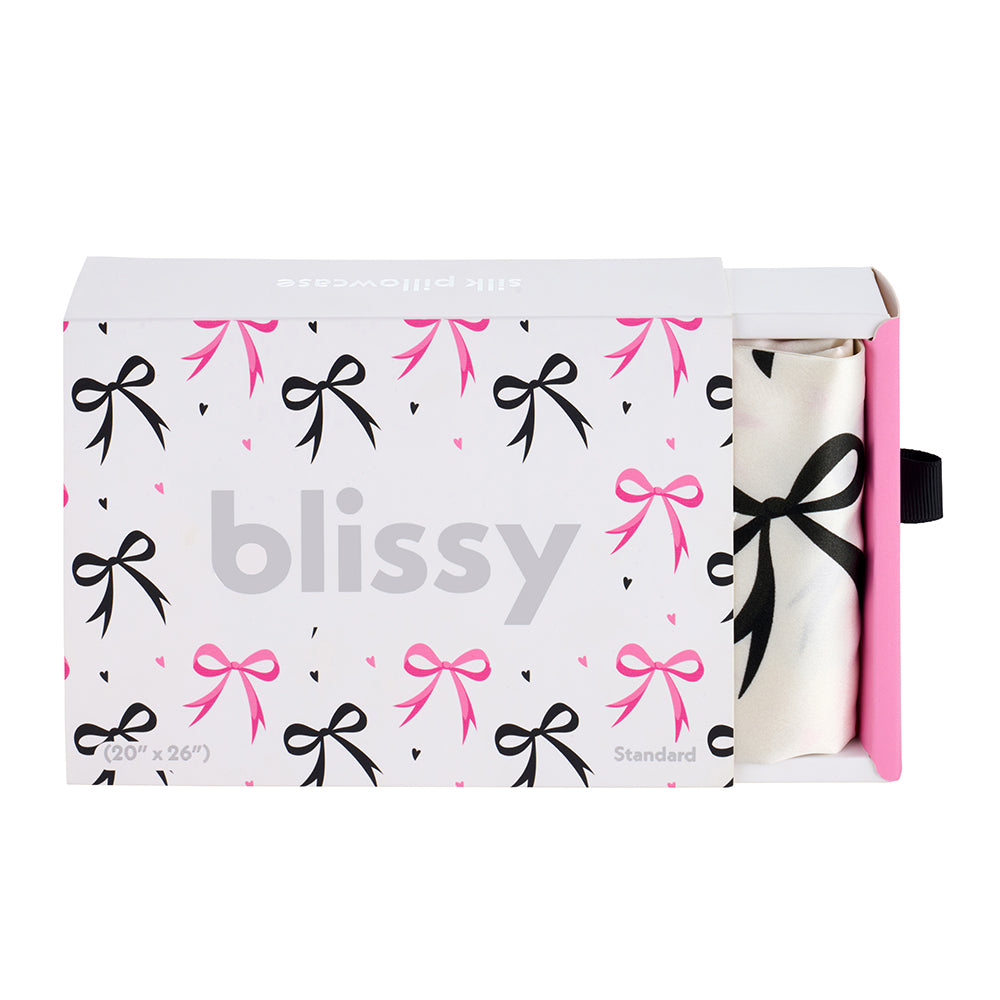 Dancing Bows Mulberry Silk Pillowcase – Blissy Queen