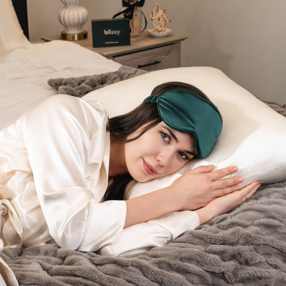 Blissy Mulberry Silk Sleep Mask – Emerald
