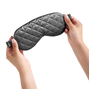 Sleep Mask - Grey - Diamond Quilted