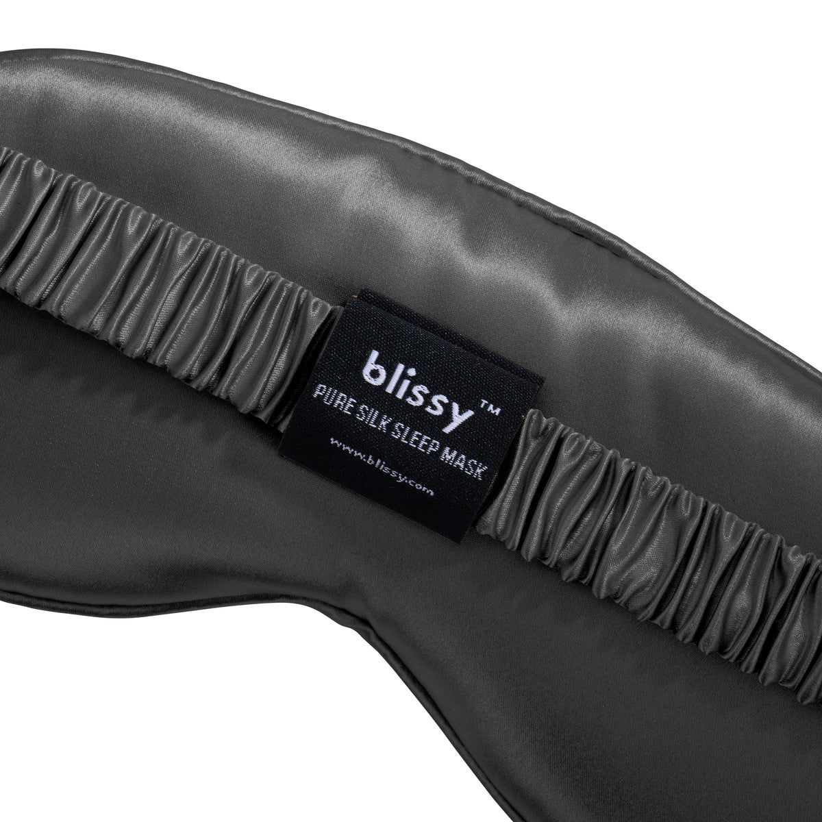Grey Sleep Mask Close-Up – Blissy 22 Momme Silk