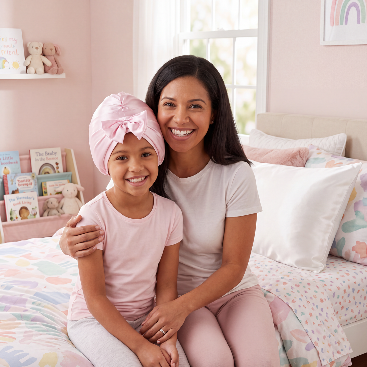 Blissy Junior Bow Bonnet - Blush