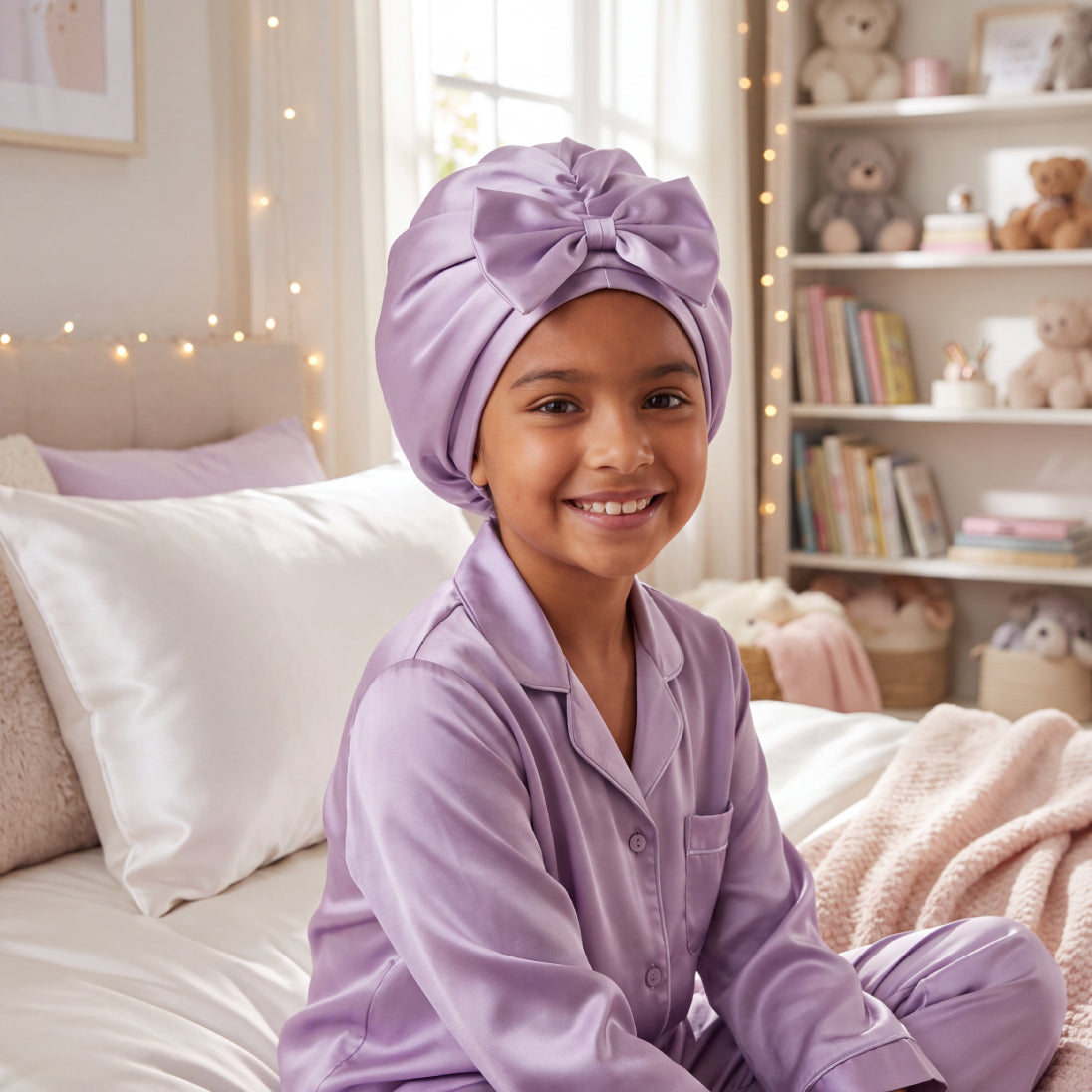 Blissy Junior Bow Bonnet - Lavender