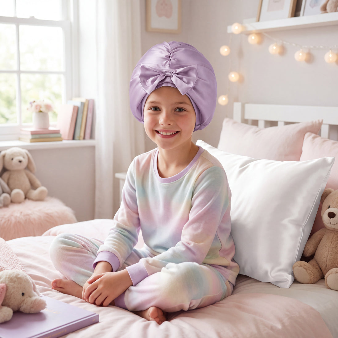 Blissy Junior Bow Bonnet - Lavender