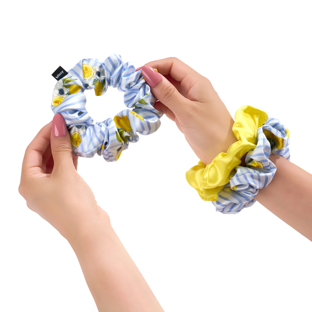 Blissy Lemon Bloom Silk Blissy Scrunchies Detail –