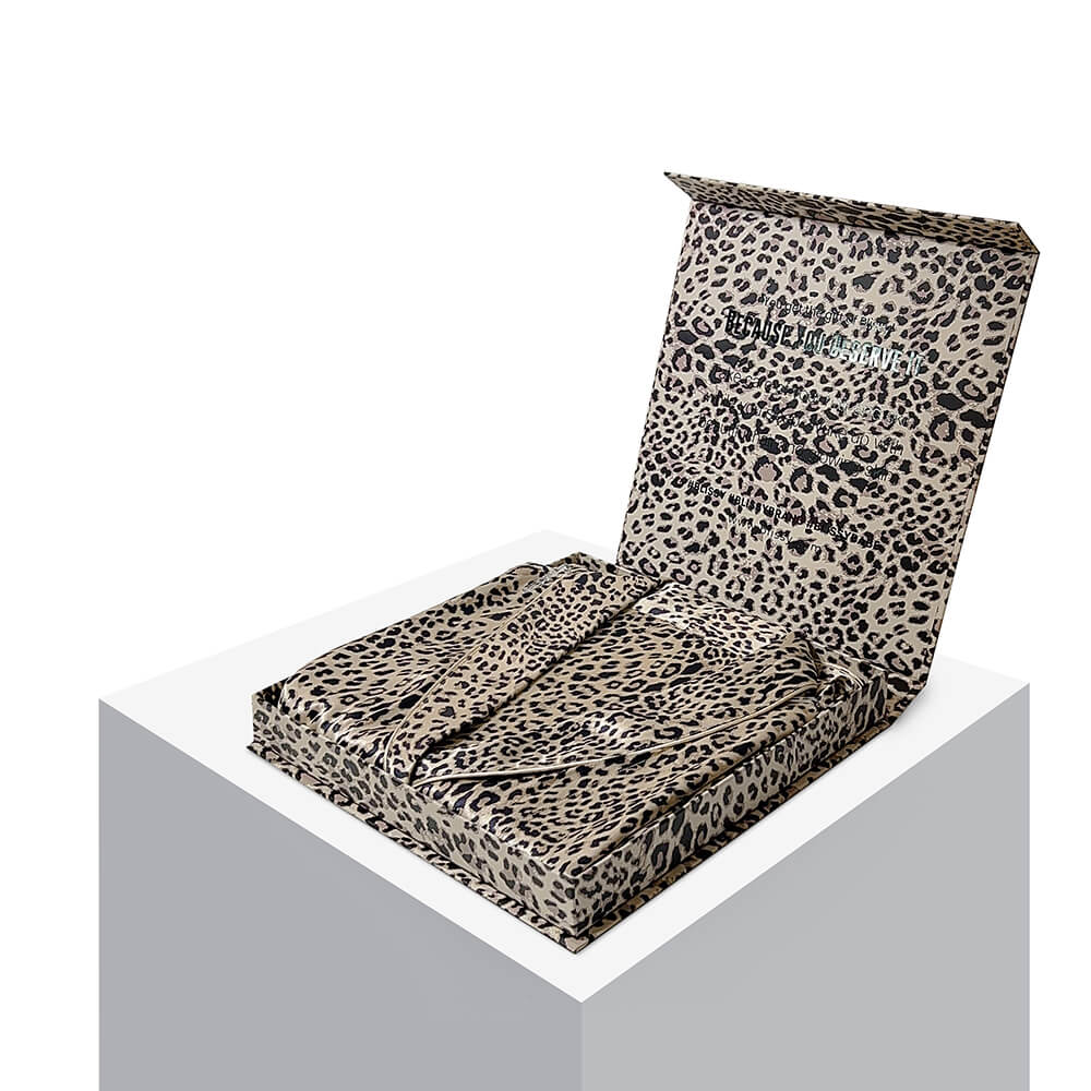 Leopard Classic Robe Close-Up – Blissy 22 Momme Silk