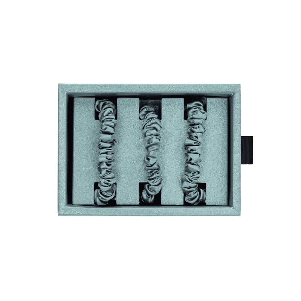 Blissy Mint Silk Blissy Skinny Scrunchies Detail –