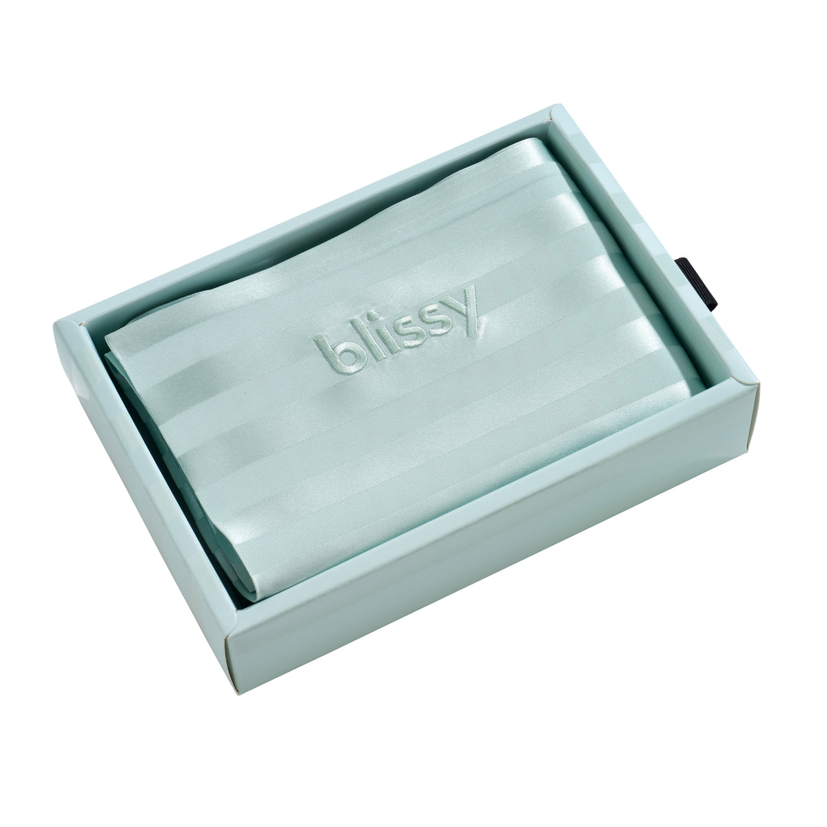 Blissy Mulberry Silk Pillowcase – Mint Striped King