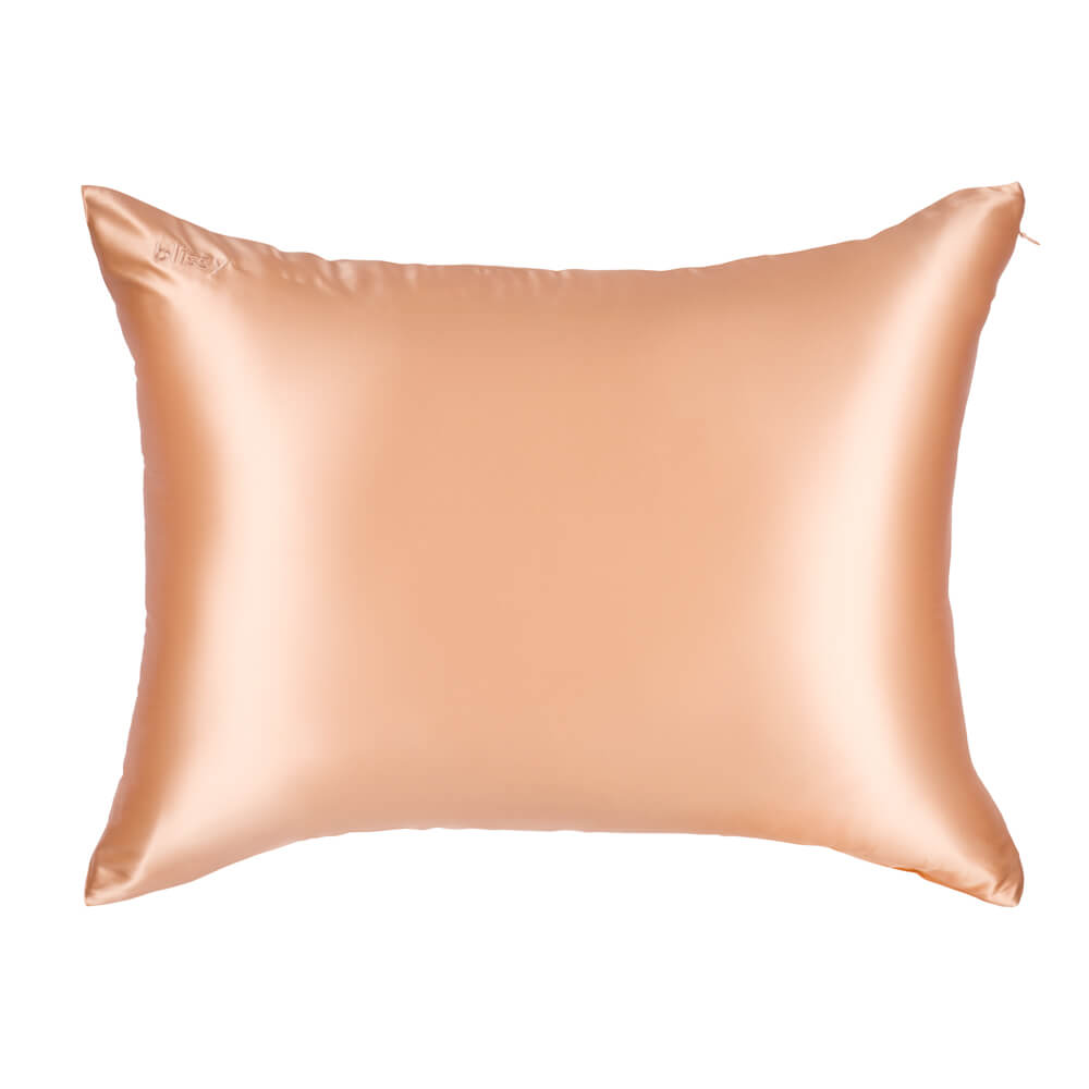 Blissy Queen Peach Pillowcase Lifestyle – Mulberry Silk