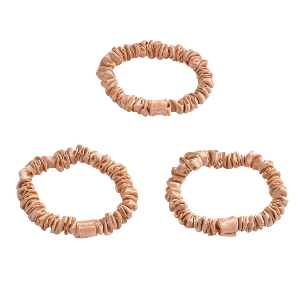 Blissy Peach Blissy Skinny Scrunchies Lifestyle – Mulberry Silk