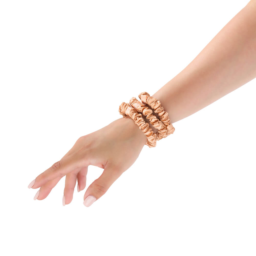 Blissy Mulberry Silk Blissy Skinny Scrunchies – Peach