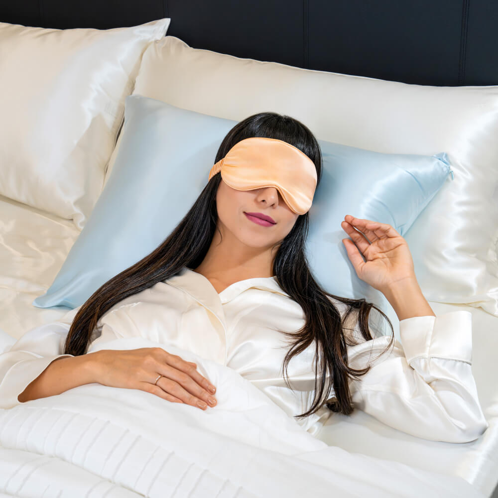 Peach Sleep Mask – Blissy Premium Silk