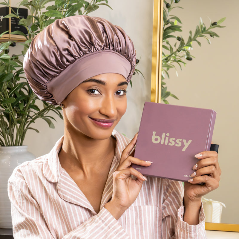 Blissy Halo Bonnet - Plum - Blissy Mulberry Silk Blissy Halo Bonnet – Plum