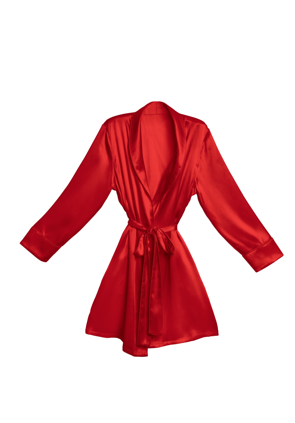 Blissy Red Silk Classic Robe Detail –