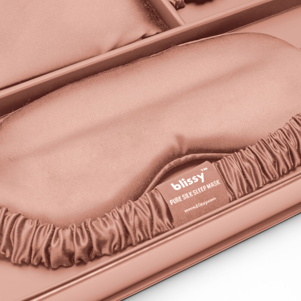 Rose Gold Blissy Dream Set Close-Up – Blissy 22 Momme Silk