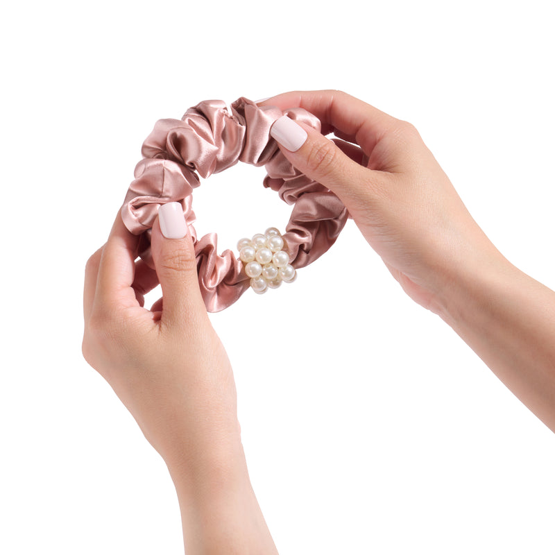 Blissy Petite Pearl Scrunchies - Rose Gold