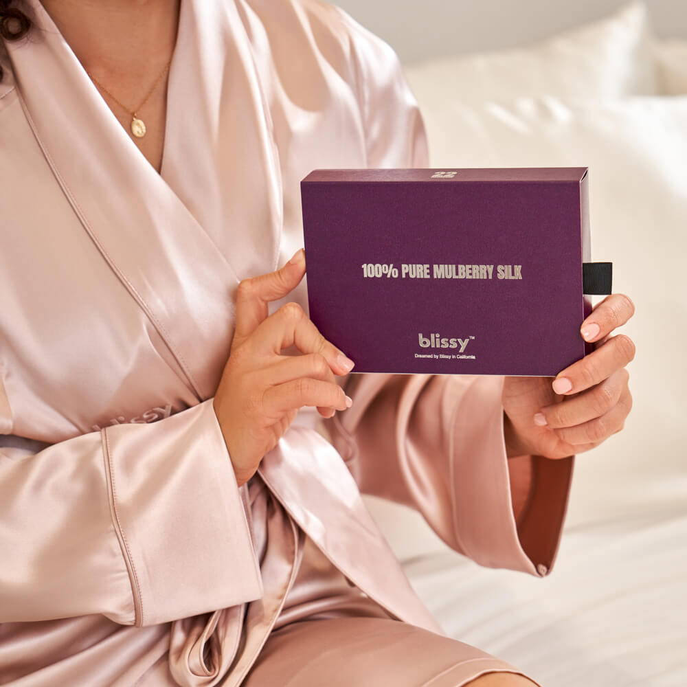 Royal Purple Blissy Bonnet Close-Up – Blissy 22 Momme Silk