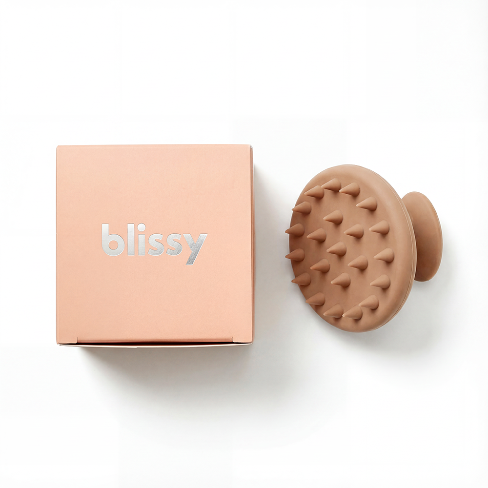 Blissy Nude Blissy Scalp Massage Brush Lifestyle – Mulberry Silk