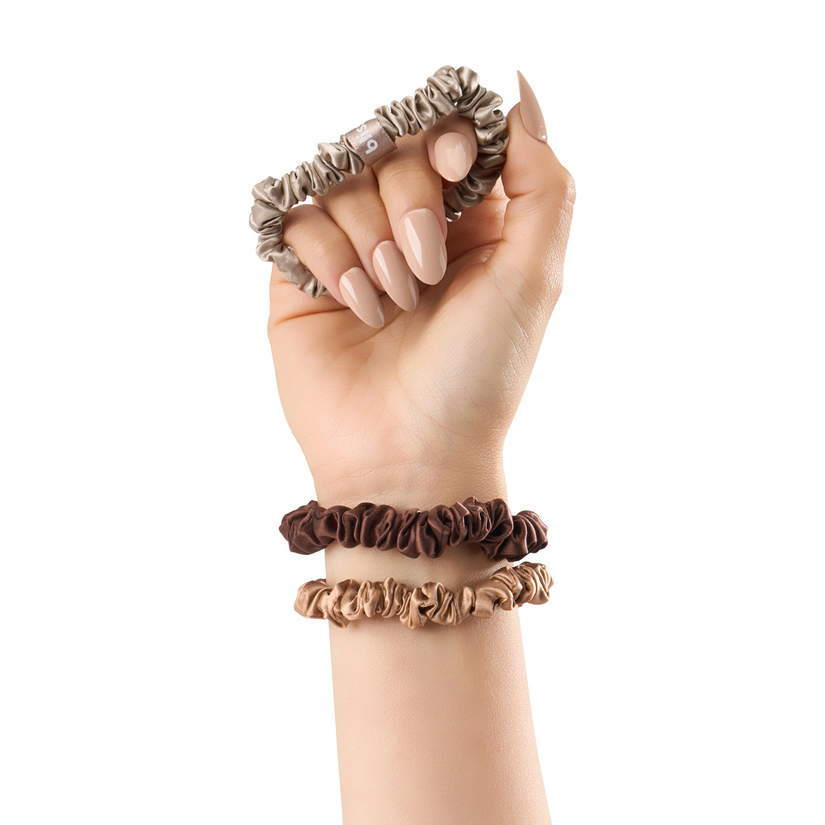 Taupe, Cinnamon, Brown Blissy Skinny Scrunchies – Blissy Premium Silk