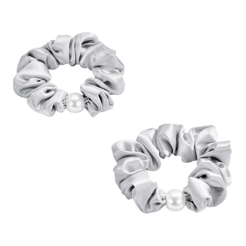 Blissy Pearl Scrunchies - Silver