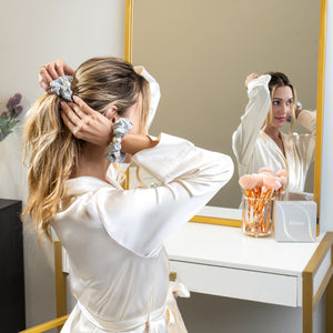 Blissy Pearl Scrunchies - Silver