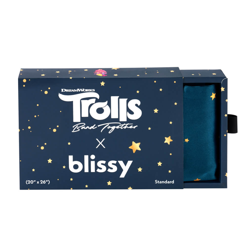 Blissy Standard Trolls Pillowcase Lifestyle – Mulberry Silk
