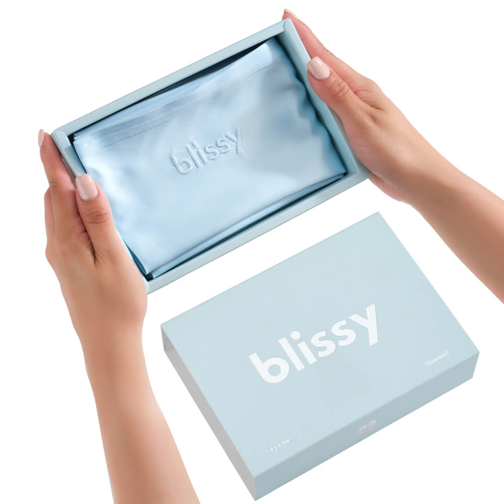 Standard Sky Blue Pillowcase – Blissy Premium Silk