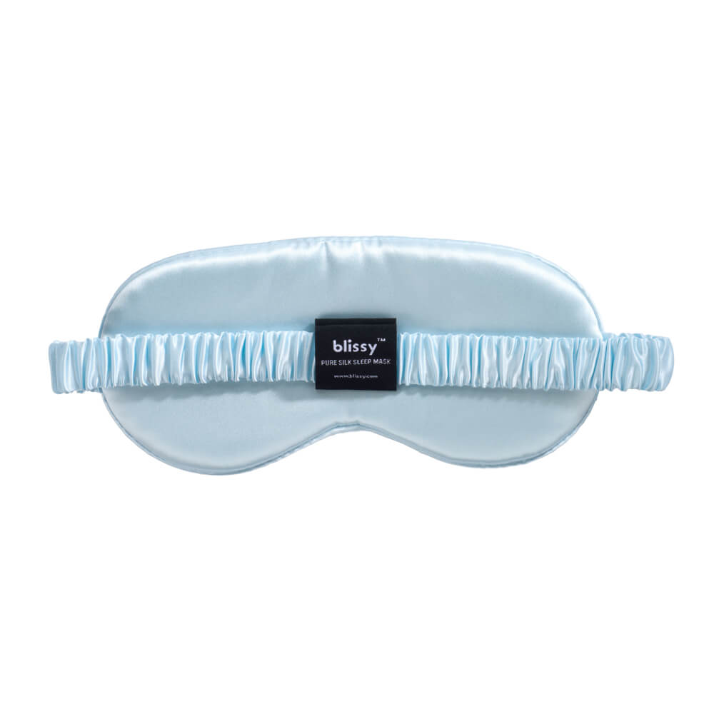 Blissy Sky Blue Sleep Mask Lifestyle – Mulberry Silk