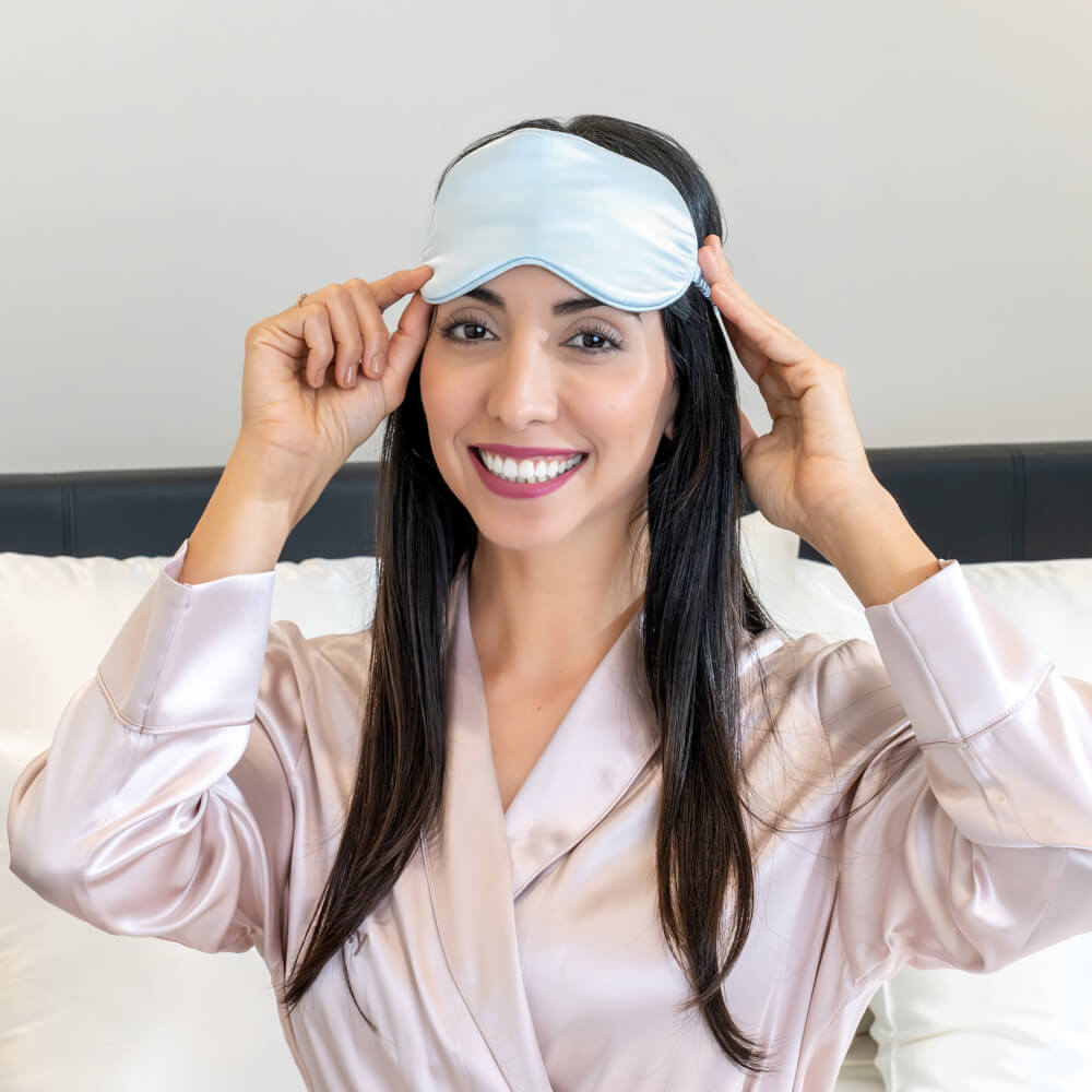 Blissy Mulberry Silk Sleep Mask – Sky Blue