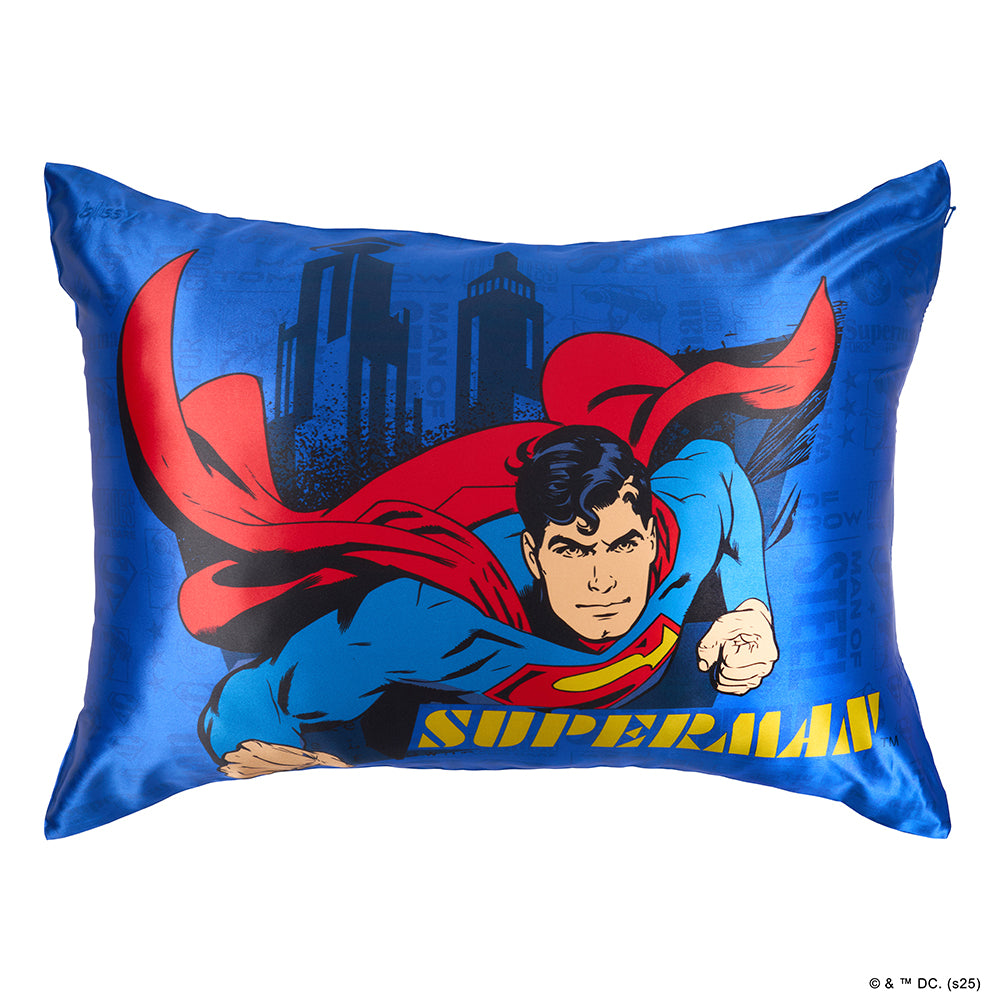 Blissy Superman Dreams Silk Pillowcase Detail – Standard
