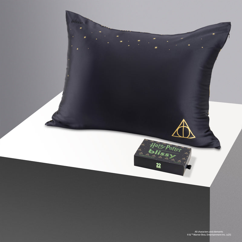 Pillowcase - Harry Potter - Deathly Hallows™ - Standard - Blissy King Harry Potter Pillowcase – 22 Momme Mulberry Silk, 100% Silk