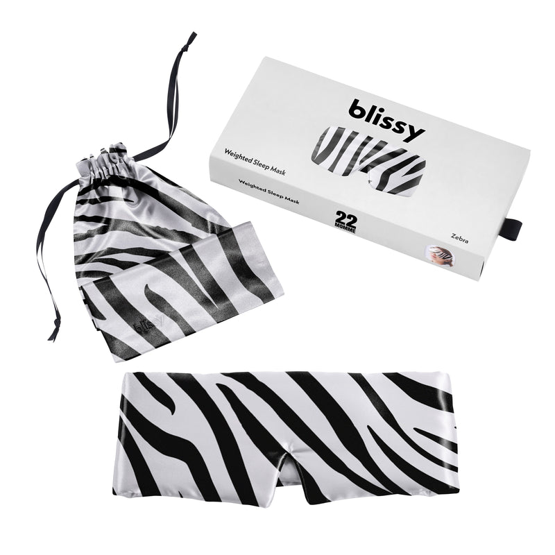 Sleep Mask - Zebra - Weighted