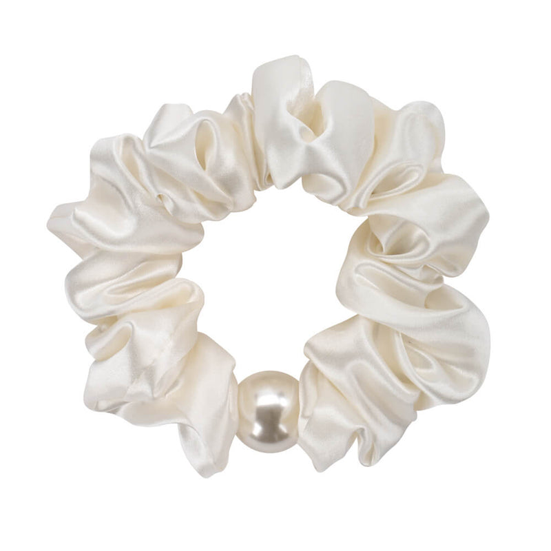 Blissy Pearl Scrunchies - White