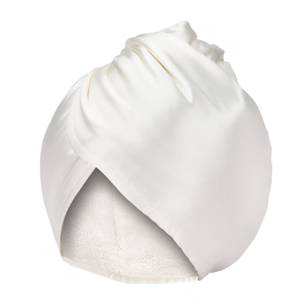 Blissy White Reversible Towel – 22 Momme Mulberry Silk, 100% Silk