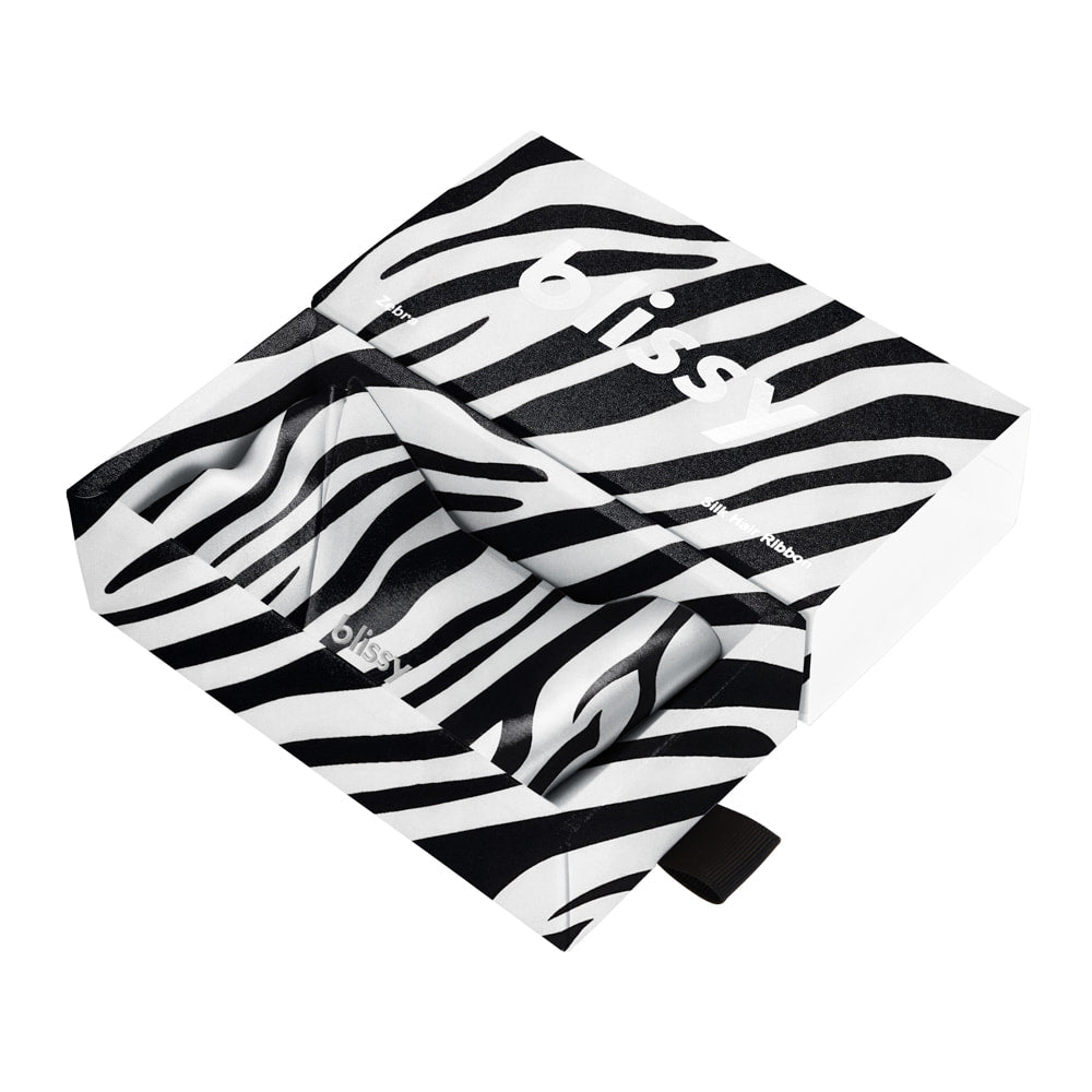 Blissy Zebra Blissy Hair Ribbon – 22 Momme Mulberry Silk, 100% Silk