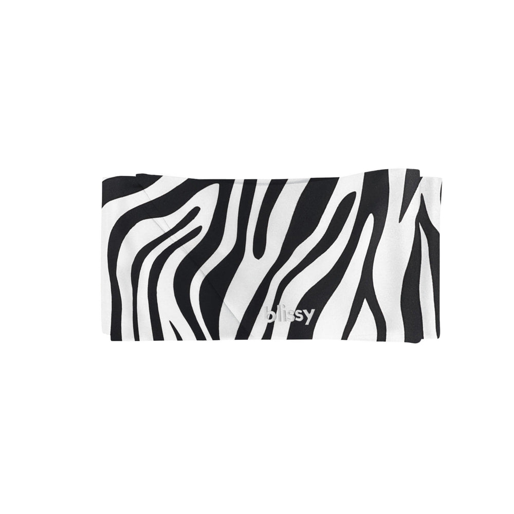 Zebra Blissy Hair Ribbon Close-Up – Blissy 22 Momme Silk