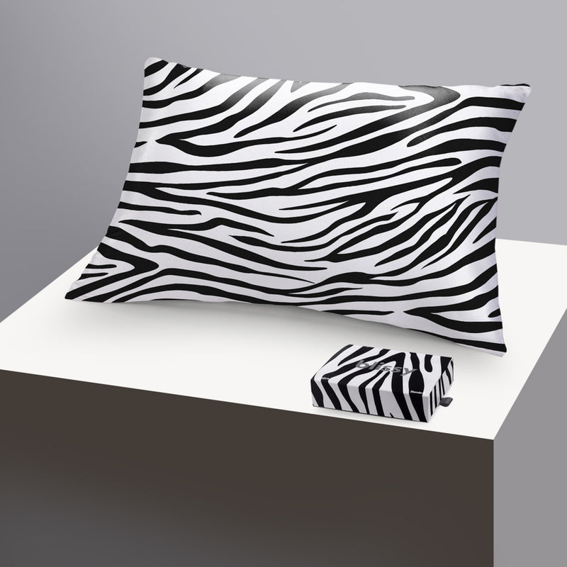 Pillowcase - Zebra - Queen - Blissy Queen Zebra Pillowcase – 22 Momme Mulberry Silk, 100% Silk