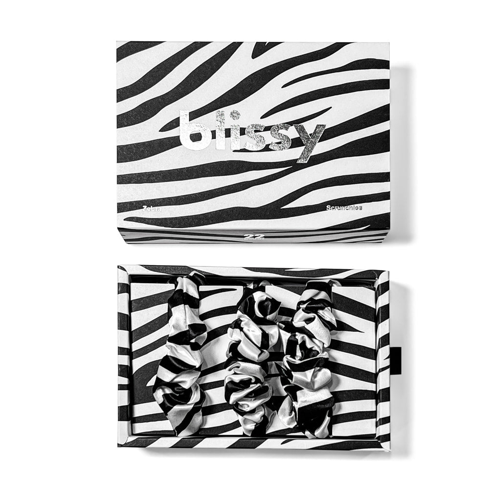 Blissy Mulberry Silk Blissy Scrunchies – Zebra
