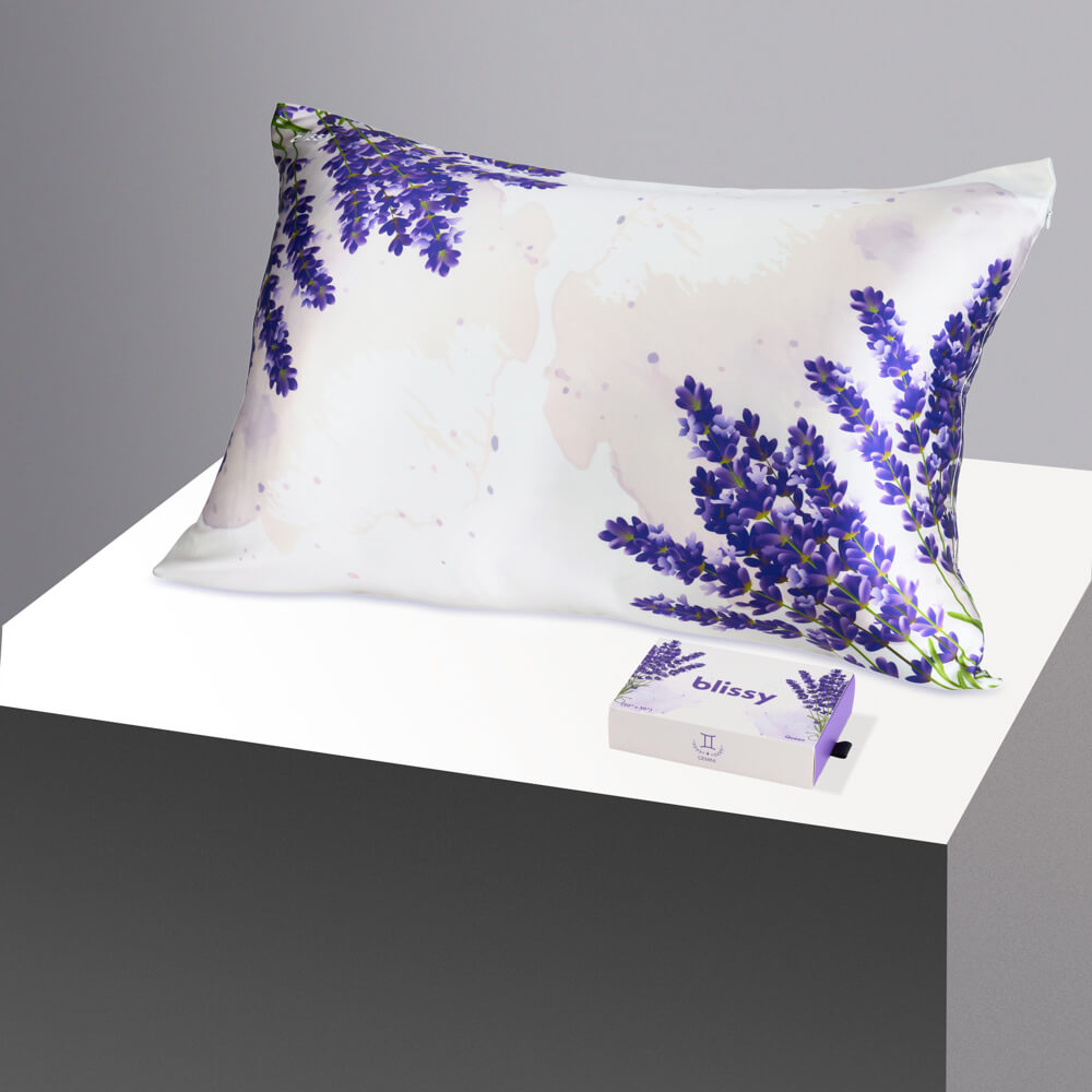 Blissy Standard Zodiac Flower Pillowcase – 22 Momme Mulberry Silk, 100% Silk