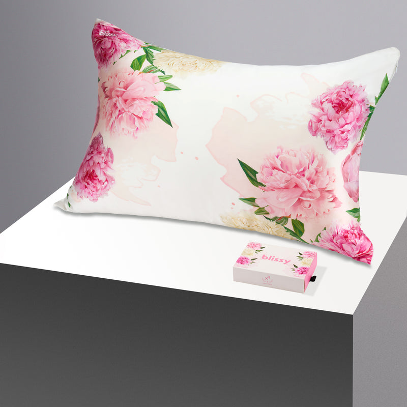 Pillowcase - Zodiac Flower - Sagittarius Carnations- Queen - Blissy Standard Zodiac Flower Pillowcase – 22 Momme Mulberry Silk, 100% Silk